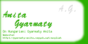 anita gyarmaty business card